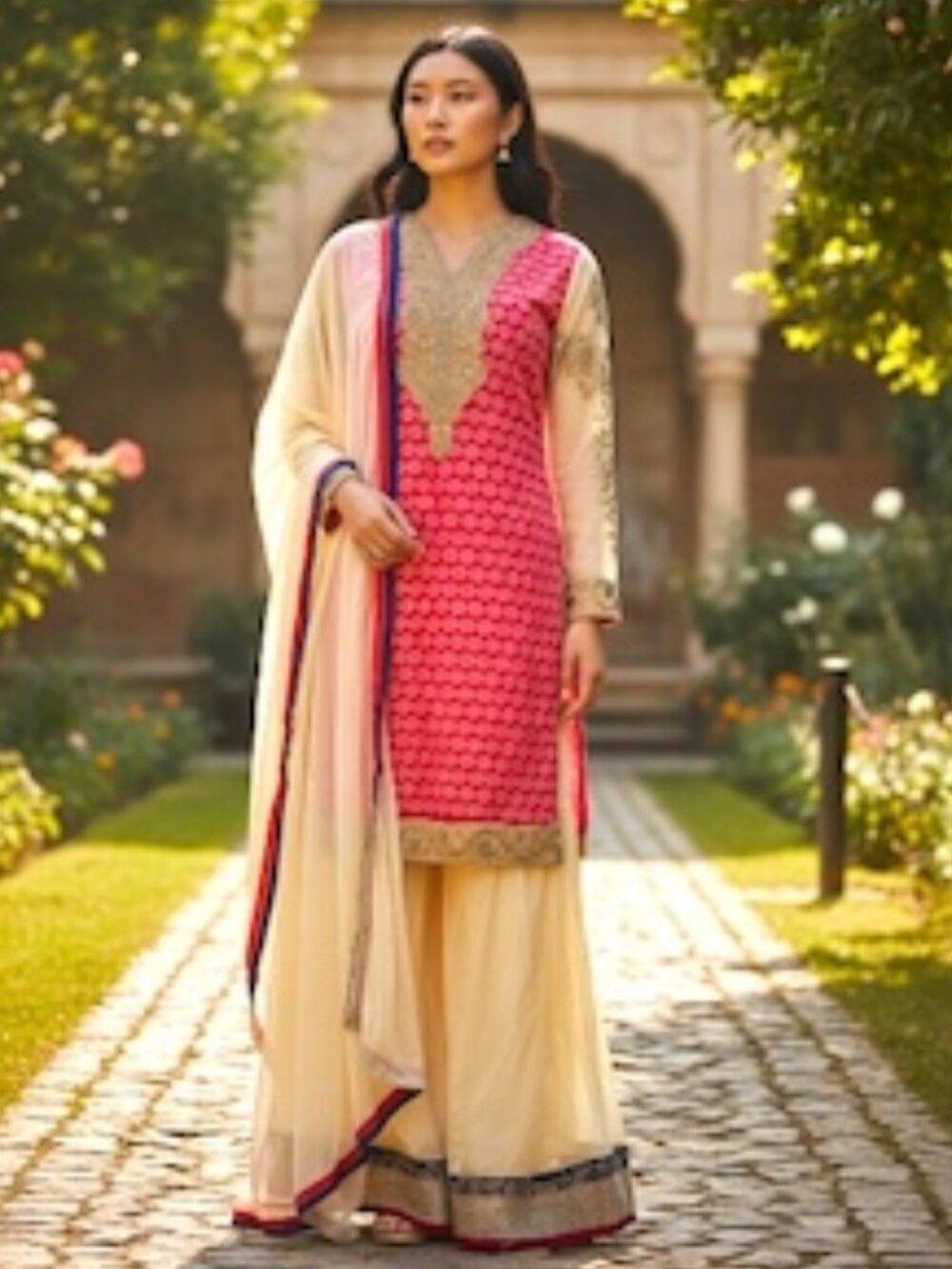 Pink Palazzo Suit